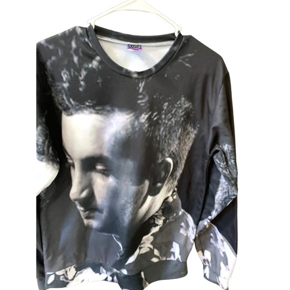 Rage On Mens Size Medium M Pullover Long Sleeve Sweatshirt Black Gray White14945 - Picture 3 of 4